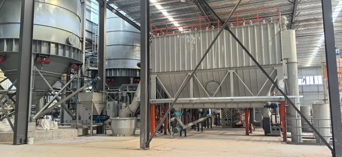 HGM ultrafine mill production line in customer workshop